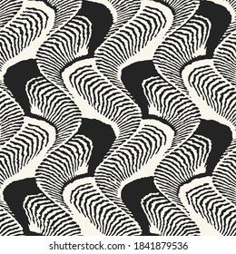 Monochrome Abstract Zebra Seamless Pattern