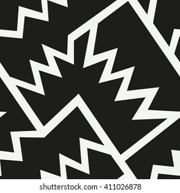 Monochrome African Geometric Seamless Pattern