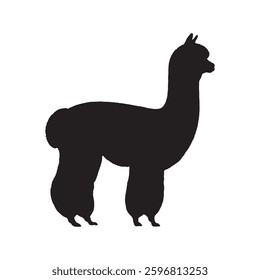 Monochrome Alpaca Silhouette for Classic and Elegant Artwork - Alpaca Vector - Alpaca Icon
