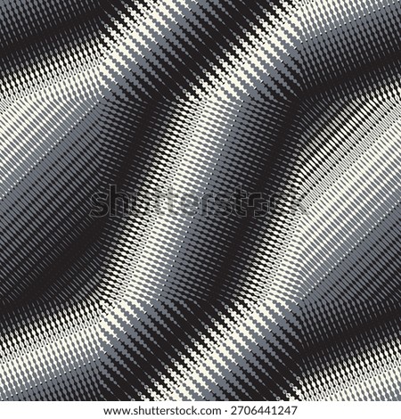 Monochrome Altered Halftone Dotted Broken Stripe Pattern