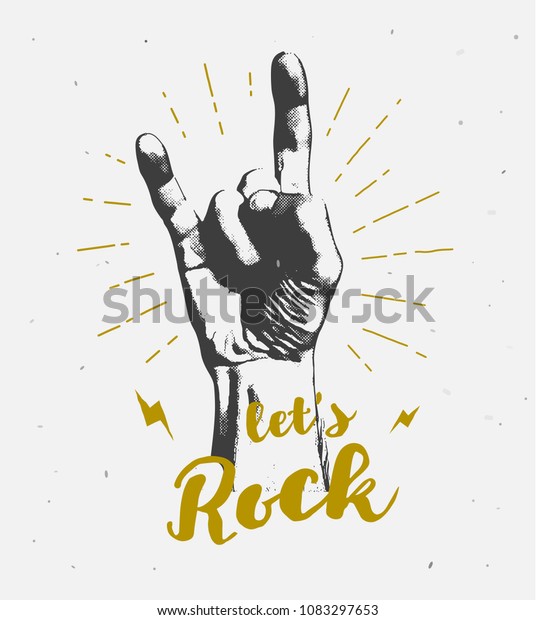 monochrome antique hipster\
vintage label , badge, crest rock and roll for flyer poster logo or\
t-shirt apparel clothing print with lettering hand and lightning.\
Vector