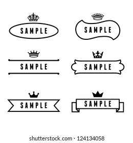 Monochrome Antique Label With Crown