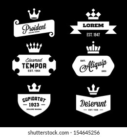 monochrome antique label with crown