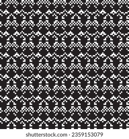 Monochrome Argyle fair isle seamless pattern design for knitwear, fashion textile, graphics
