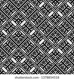 monochrome Art Deco Vector seamless pattern. Geometric background with rhombus and nodes. Abstract geometric pattern. Golden texture.Seamless geometric pattern