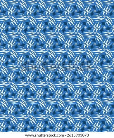 Monochrome art seamless pattern. Overlapping art forms, stripes, polygons, segments are grouped and arranged in a certain order. Vector. 