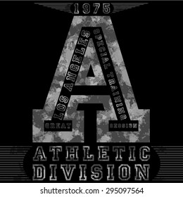 monochrome athletic division tshirt graphic design