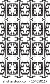 Monochrome Aztec Repeat Pattern Wallpaper