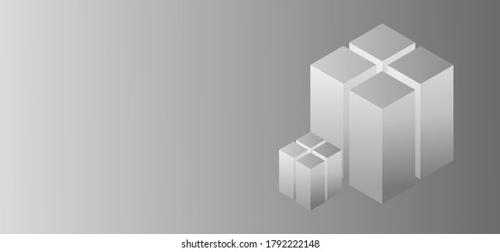 Fondo monocromo, bloques y cuadrados 3d, fondo gris y blanco. eps10 vectoriales