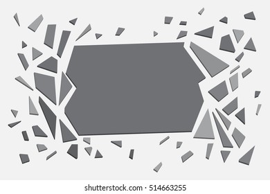 Monochrome background.
Abstract shape banner explosion.