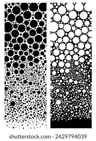 Monochrome background black and white circles. hand drawing. Not AI, Vector illustration