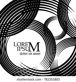 Monochrome background with circles. Vector