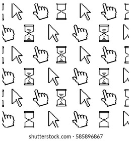 monochrome background with computer cursors vector illustration