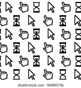 monochrome background contour with computer cursors vector illustration