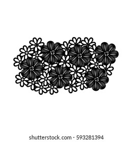 monochrome background with floral design vector illustration