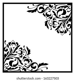 Monochrome background with floral elements