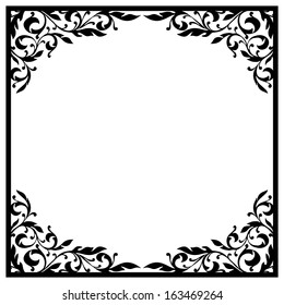 Monochrome background with floral elements