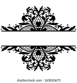 Monochrome background with floral elements