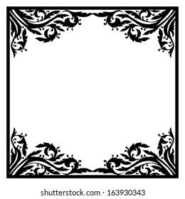 Monochrome background with floral elements