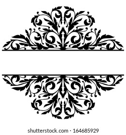 Monochrome background with floral elements