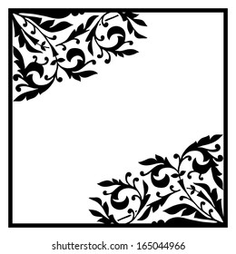 Monochrome background with floral elements