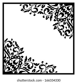 Monochrome background with floral elements