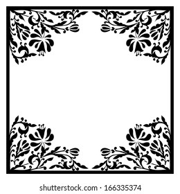 Monochrome background with floral elements