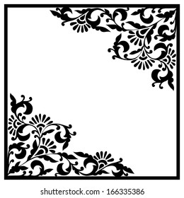 Monochrome background with floral elements