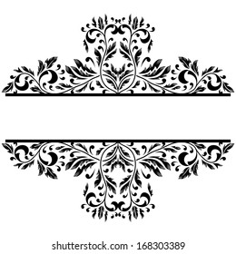 Monochrome background with floral elements