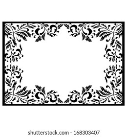 Monochrome background with floral elements