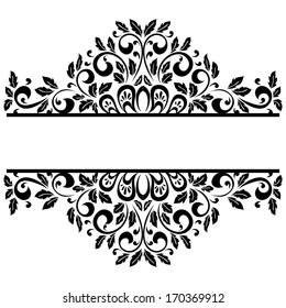 Monochrome background with floral elements