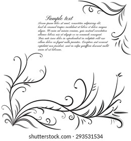 Monochrome background with floral elements. Vector illustrations.
