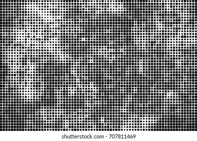 Monochrome background. Grunge halftone. Abstract texture for print and design. Black and white ink spots in the form of a pattern