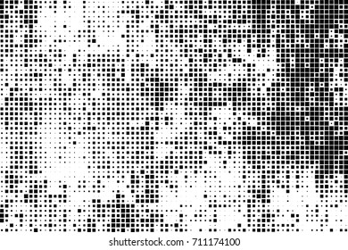 Monochrome background. Grunge halftone. Abstract texture for print and design. Black and white ink spots in the form of a pattern