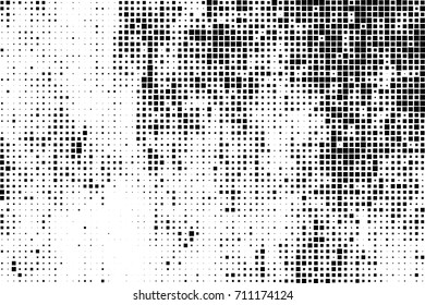 Monochrome background. Grunge halftone. Abstract texture for print and design. Black and white ink spots in the form of a pattern