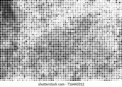 Monochrome background. Grunge halftone. Abstract texture for print and design. Black and white ink spots in the form of a pattern