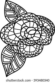 Monochrome Background. Hand Drawn illustration, Coloring Book for Adults.