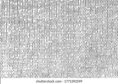 Monochrome background of a knitted fabric with spots, noise and grain. Overlay template. Vector illustration