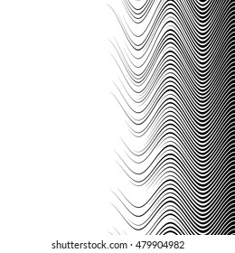 Monochrome background with lines and waves. Empty space.