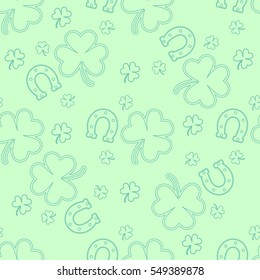 Monochrome background on St. Patrick's Day, seamless