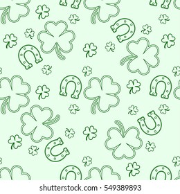 Monochrome background on St. Patrick's Day, seamless