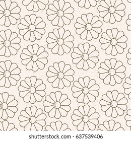 monochrome background with pattern of daisy flowers vector illustration