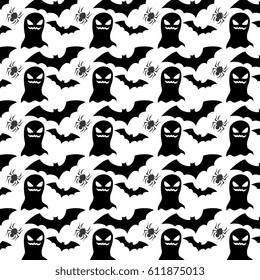 monochrome background pattern with halloween design