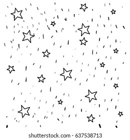 monochrome background with pattern of stars contour vector illustration