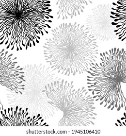 El fondo monocromo textura sin fisuras de flores hermosas. Ilustración del vector