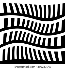 Monochrome background with serrated like pattern. Abstract vector art.