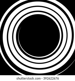 Monochrome background with spiral, volute shape. Abstract curvy tendril graphic.