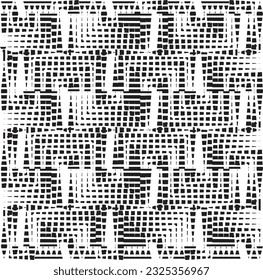monochrome background with square and circle pattern vector design, technology theme, dimensional dotted flow in perspective, big data, nanotechnology.