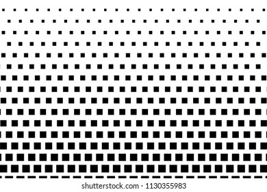 Monochrome background with squares. Design element. Futuristic panel. Digital gradient Geometric pattern. Vector illustration