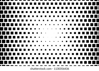 Monochrome background with squares. Design element. Futuristic panel. Digital gradient Geometric pattern. Vector illustration